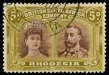 1905, second commercially used with diamond of bars cancel. Some perf blemishes but a scarce pair.