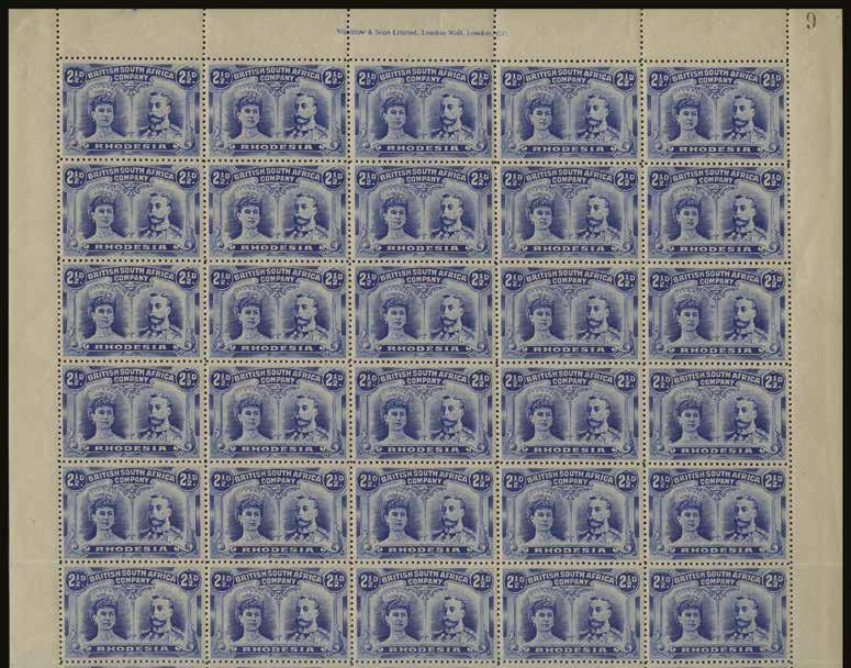 1910 (UNUSED) SG 131 1910-13 2½d ultramarine, perf 14, complete sheet of 50 (5x10) with imprints at top and foot and