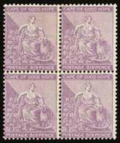 (cat 192+) P178011529 140 1882 (UNUSED) SG 41a 1882-83 1d deep rosered, wmk CA, block of 4 with perfs and centring far above average, large part o.g. (lower pair unmounted).