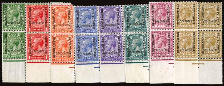 6d, 1s matching with centre guide), unmounted o.g. ½d, 1d and 1s with some creasing, otherwise fine and fresh.