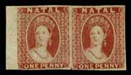 [See Part I note below SG 15.] P189005922 95 1863 (PROOF) SG 20 1863-65 1d brown-red, wmk CC, imperforate plate proof with large margins except a little close at foot, fresh large part o.g. Attractive and very scarce.