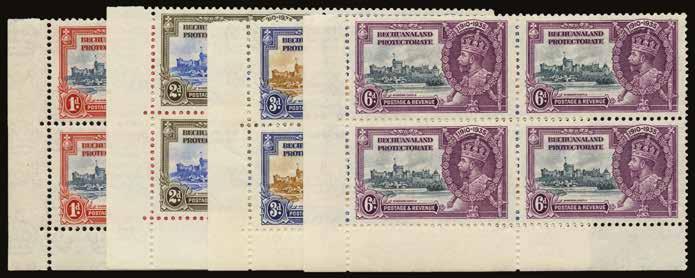 1913 (UNUSED) SG 89/a 1913-24 5s rose-red, Bradbury Wilkinson printing, lower right corner block of 4 (severed into two vertical pairs), the lower pair