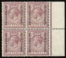 A rare and remarkable piece, demonstrating that the overprint was applied to one horizontal row at a time.