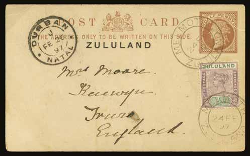 1895 (COVER) SG 16 (JU 15) registered cover from Melmoth to Pietermaritzburg, franked by 1893 6d dull purple, tied by MELMOTH / ZULULAND cds, with 151 registration number in blue crayon at