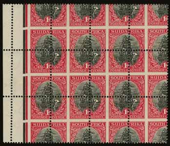 showing gross misperforation with perforations crossing through centre of stamps, brilliant unmounted o.g. Trivial gum bends on a couple of stamps, still a superb multiple.