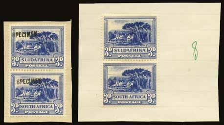 P13407356 30 1930 (UNUSED) SG 48c 1930-45 1s brown and deep blue, Rotogravure printing, SUIDAFRIKA one word, UPRIGHT WMK, horizontal pair with left stamp