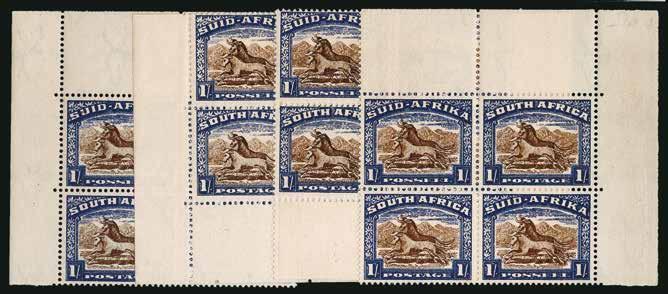 1933 (UNUSED) SG 62 1933-48 1s brown and chalky blue, hyphenated SUID-AFRIKA, Issue 4, mini sheet of