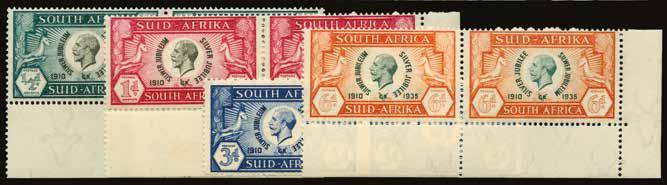 to left (from back), block of 4, upper left (Afrikaans) stamp showing Hyphen omitted (R2/13) with