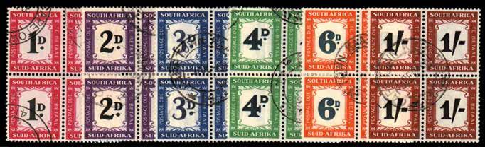 P12313942 80 1948 (POSTAGE DUE) SG D36a 1948-49 SUIDAFRIKA 2d black and violet, showing variety Thick