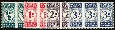 P15610120 400 1948 (UNUSED) SG D37/a 1948-49 3d deep blue and blue, SUIDAFRIKA one word, block of 4,