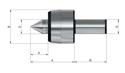 Live centres Pro - cylindrical shank For the counter-clamping of workpieces on turning and grinding machines using lathe chucks, collet chucks and tool take-ups. Take-up for tool magazine / turret.