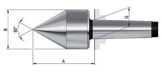 Revolving centering taper MZK Revolving centering taper MZK For counter-clamping workpieces with large boreholes, such as pipes on lathes and grinding machines.