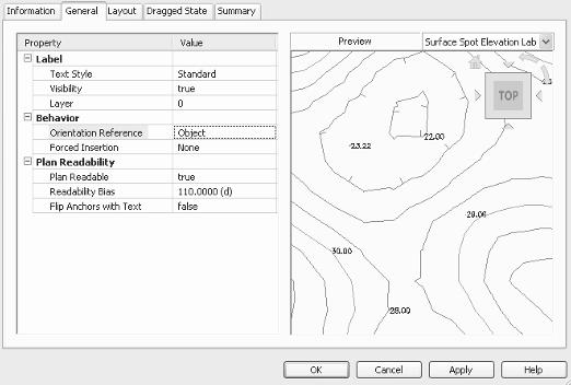 The Civil 3D Interface 17 On the dialog, to the right of the Style drop-down list is another button with a dropdown menu.