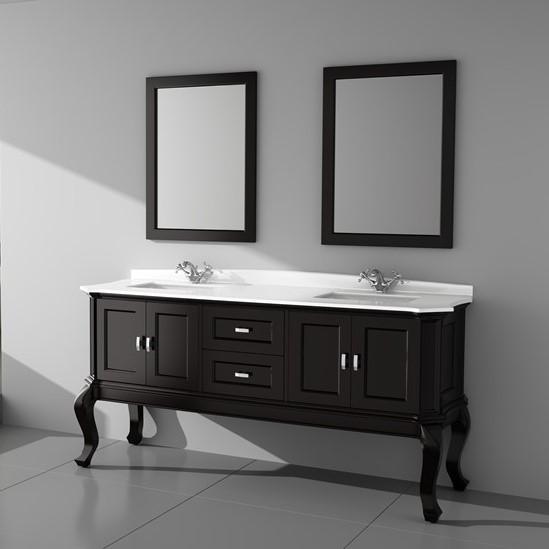 The long elegant vanity legs create an open, airy style giving a clean, spacious appearance.