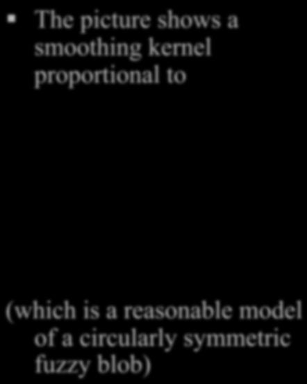 An Isotropic Gaussian The picture shows a smoothing kernel proportional to (which is a