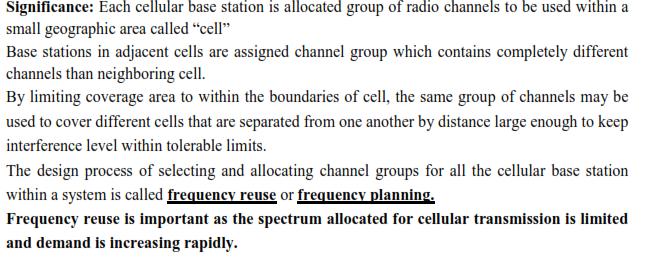 Number of channel = 504 Cluster size = 7 Capacity = M x K x N No. of channels per cell = 504/7 For no.