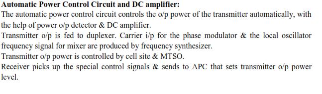 State function of APC loop and duplexer unit in unit.