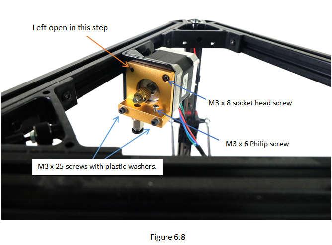 7) Secure the feeder base onto the motor mounting bracket as