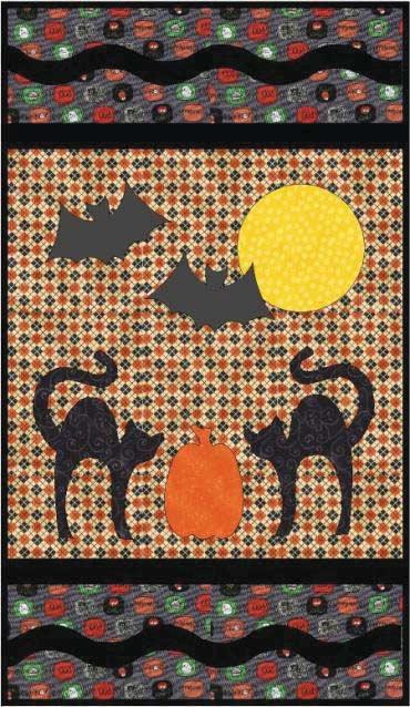 GO! Quilted Cats and Bats Wall Hanging Finished Size 15½" x 25½" GO! Dies Used, Number of Shapes to Cut & Fabric Requirements Fabric Color Shape GO!