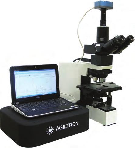 The USB color video camera facilitates precise sample positioning of the laser spot from the Raman spectrometer onto a solid sample surface.