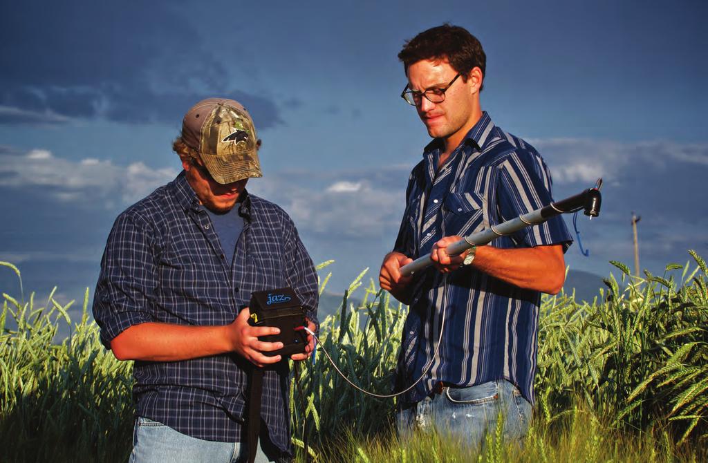 Resources Resources Plant science researchers Jay Kalous (above left) and William Duke Pauli, graduate students at Montana State University in Bozeman, Montana, are using our Jaz Spectrometer to