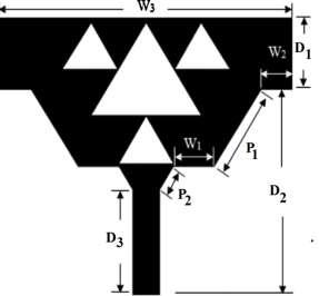 In 1998, Puente designed the fractal shape Sierpinski gasket, named after polish mathematician Sierpinski, as antenna [8-10].