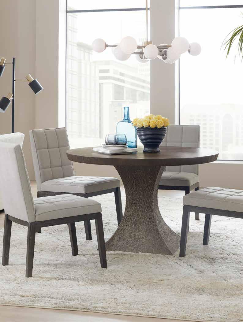 Aventura includes a 32" wide rectangular friendship dining table that expands from 30" to