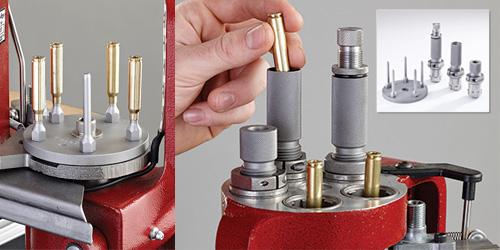 Hornady Lock-N-Load AP Primer-Pocket Swage Tool Manufacturer: Hornday Item Number: 041217 MSRP = $117.85 Shellholder (with 5 Backup Rods) Feed Die Swage Tool (die) Eject Die Available Sizes:.223/5.