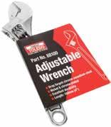 Adjustable Wrenches Metric graduated markings on jaw Non-protruding jaw shank to allow access to tight spaces Parallel jaws ensure superior grip of bolts and fasteners Part No.