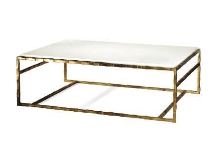 TABLE HEIGHT 420mm 16 1 /2 WIDTH 1300mm 51 1 /4 DEPTH 900mm 35 1 /2 1 Bronzed/2 Burnt Silver/3 New Bronze/4 Versailles Gold with Faux Limestone or Clear Glass top Forged steel with decorative finish
