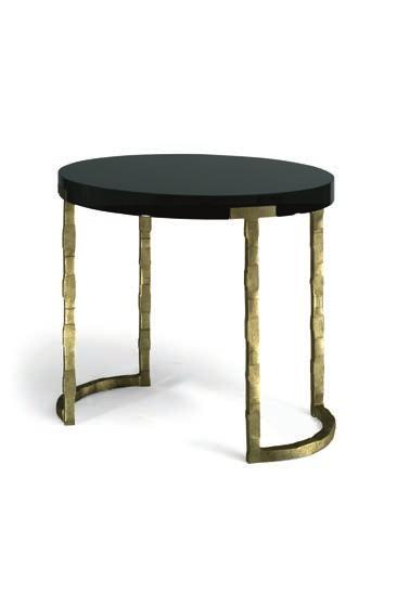 1 CST13 ALBERTO OVAL DRUM TABLE HEIGHT 550mm 21 3 /4 WIDTH 630mm 24 3 /4 DEPTH 530mm 20 3 /4 1 Burnt Silver/2 Versailles Gold with Chestnut Gloss/ Faux Limestone or Faux Shagreen top Forged steel