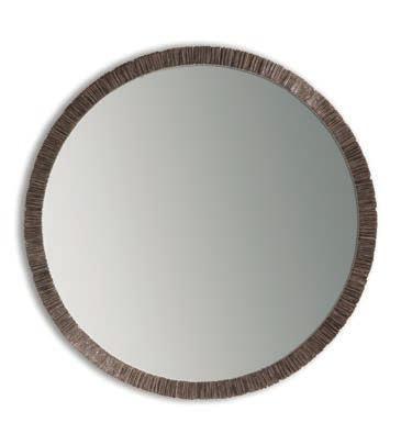2 WM21 TREVOSE MIRROR DIAMETER 785mm 31 DEPTH 30mm 1 1 /4 1 Burnt Silver/2 French Brass Cast composite with decorative finish and mirror glass NET WEIGHT 7.