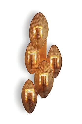 TWL96S SMALL OBERON WALL LIGHT HEIGHT 288mm 11 1 /4 WIDTH 146mm 5 3 /4 PROJECTION 135mm 5 1 /4 BACKPLATE DIMENSIONS H 135mm (5 1 /4 ) x W 115mm (4 1 /2 ) 188mm Antiqued Gold Steel with decorative