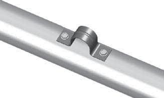 Tighten the bolts on the cross-connector to secure the purlin. 12. Install a Tek screw (FA4482) through the crossconnector and through the pipe joint of the purlin to keep the joint tight. 13.