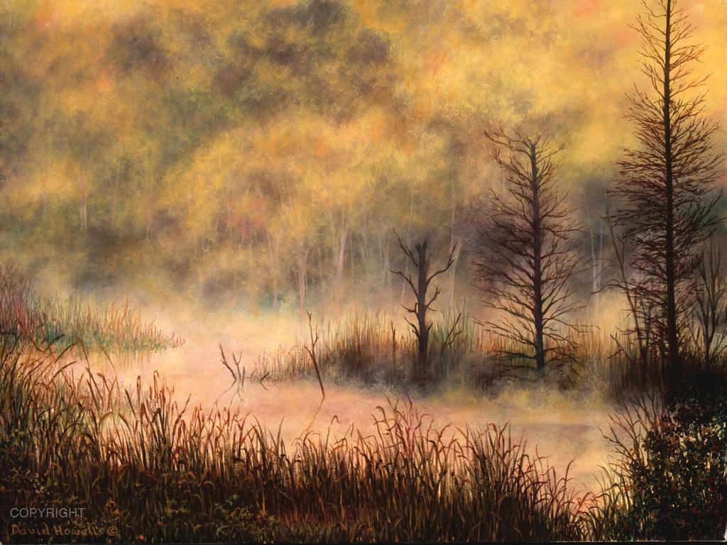 MORNING MIST, Oil, 18 x 24 Howells took a meandering route with his education, starting out for a year studying graphic design, then switching to the fi ne arts program at Mount Allison University in