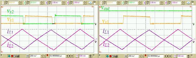 1 7SFC: High Sep-Down Mode Waveforms v x2 v i i v v i i Figure E-1: Experimenal waveforms for he high sep-down mode of he