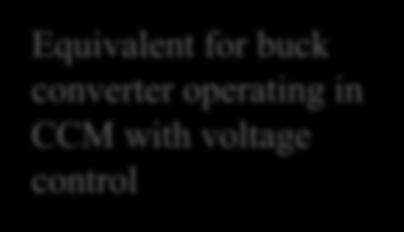 Error Amplifier in CCM Voltage Control Equivalent for buck converter operating in CCM with voltage control Assume that the switching frequency is high enough so that PWM can be regarded as a