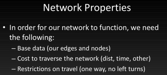 Network analysis A network with the appropriate attributes can be a variety of