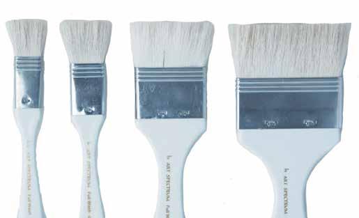 Art Spectrum Full Wash Brush Short, flat white handle. Generously filled brush of finest soft goat hair.