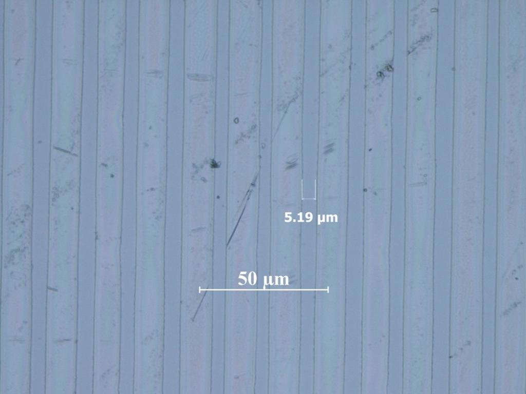To evaluate the resolution of the system, positive photoresist S1813 (Shipley Company, USA) was spin-coated on a 2 wafer for UV expose. The lithography result is shown in Fig.