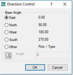 Figure 2.10: Direction Control AutoCAD also allows you to control the direction in which angular units are measured and the position of the start angle.