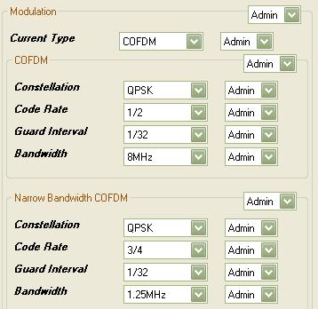 5.2.5 Modulation Settings See figure and tables below.