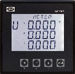 Optional: 2 digital pulse/limit outputs + 2 relays active-, reactive- and apparent power, frequency, energy kwh/kvarh (import, export, net, total), PF, THD, demand, min./max. values with time stamp.