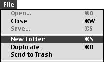 select [New Folder] in the [File] menu. \ A new folder is created. 3 Type in the folder name.