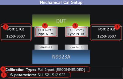 Calibration for NA, CAT, and VVM Modes If a jumper cable or adapter is required to connect the DUT to the FieldFox, then connect those components to the FieldFox connectors.
