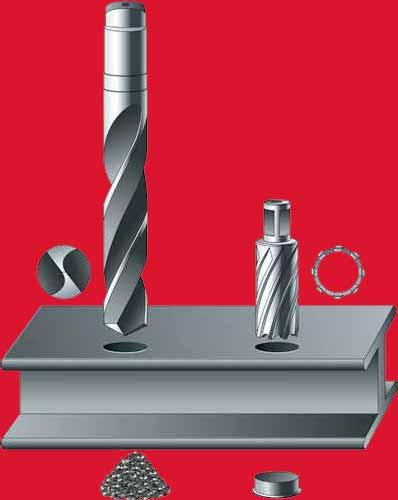 Magnetic drilling 100 % Faster Speed and time savings are achieved due to the following factors.