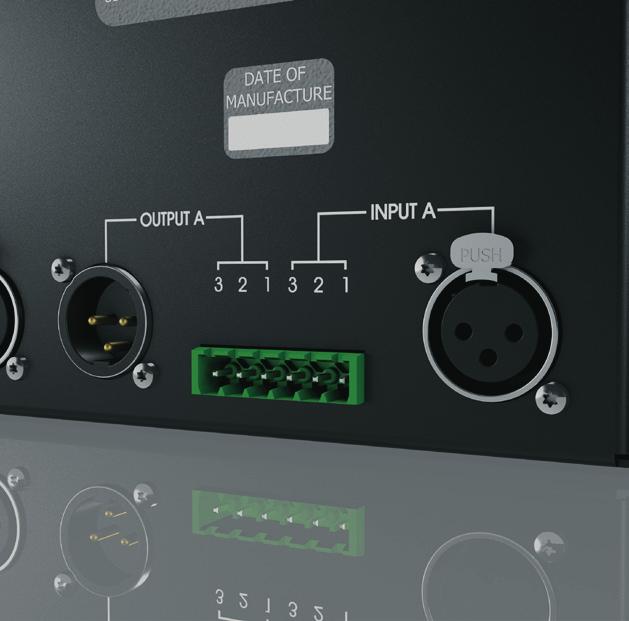 Channel bypass and graphic equaliser range selection switches are also provided for easy configuration and comparison of the graphic equaliser setting with the direct signal.