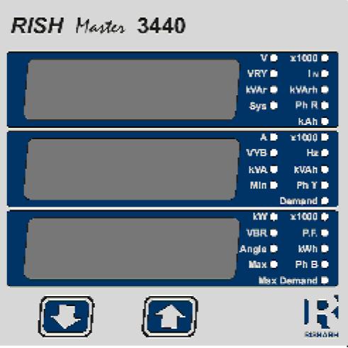 Application: Rish Master 3440 measures important electrical parameters in 3 phase and single phase etwor & replaces the multiple analog panel meters.