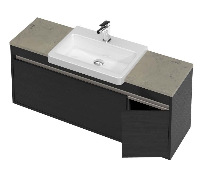 You get slim-profile bench space and storage that gives you more room to move, plus a full-size basin for optimum usability.
