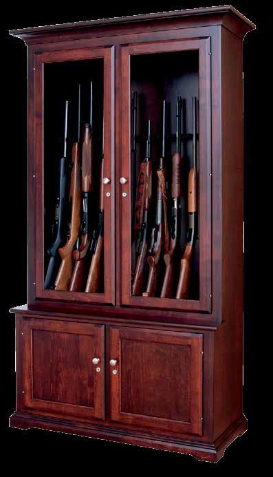 Size: 40½"w x 28½"d x 77"h 29-1 /2" 29" 41" 212 Twelve Gun Cabinet Style: Traditional Contemporary Wood Species Shown: Brown